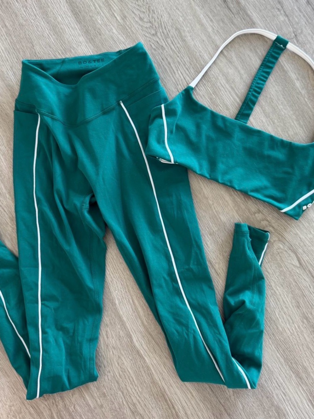 Green Leggings + Sports Bra Set
